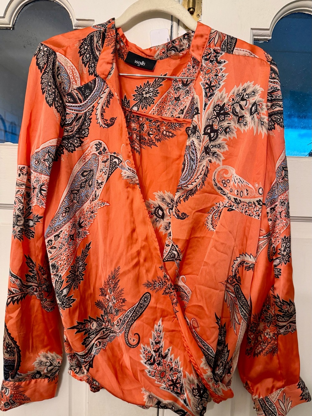 Wallis Coral Paisley Wrap Top